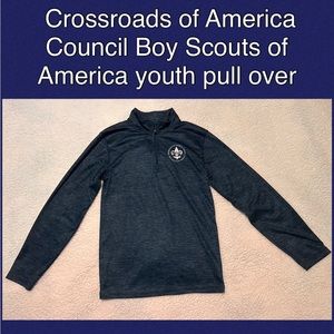 Boy Scout Cub Scout Navy Youth Pullover Zipper Collar camping hiking sport